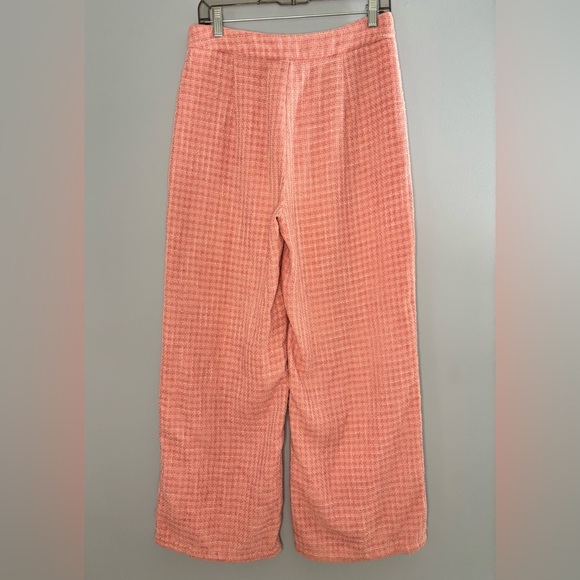 Cider Pants Womens Large Pink Tweed Wide Leg Flare Trousers High Rise Retro - Picture 2 of 6